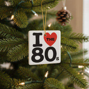 I Heart The 80s  Ceramic Ornament