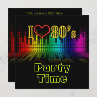 I Heart The 80s Soundwave Graphic Birthday Invitation