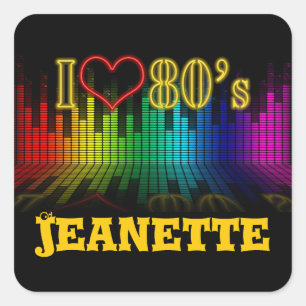 I Heart The 80s  Square Sticker
