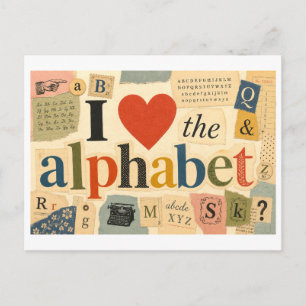 "I [Heart] the Alphabet" Postcard