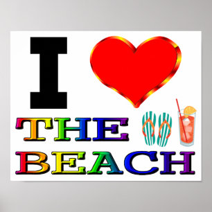 I Heart The Beach Poster