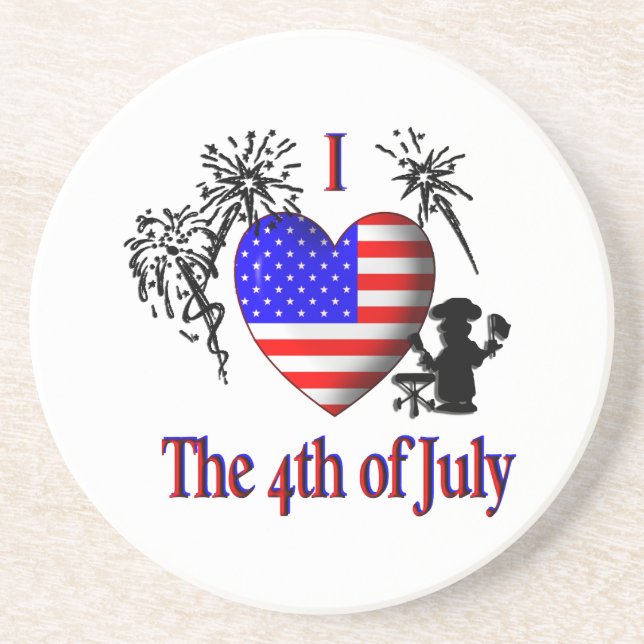 I Heart The Fourth of July Coaster (Front)