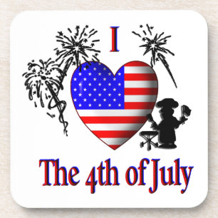 I Heart The Fourth of July Coaster