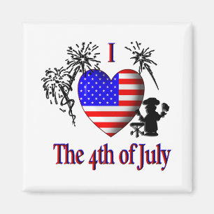I Heart The Fourth of July Magnet
