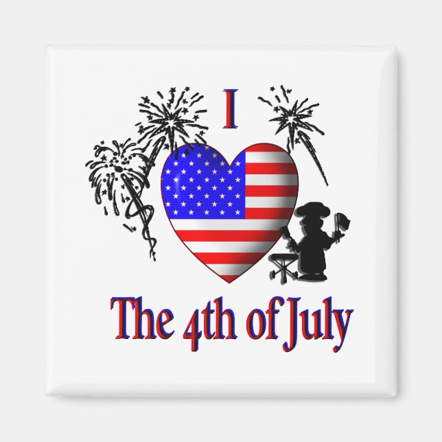 I Heart The Fourth of July Magnet (Front)