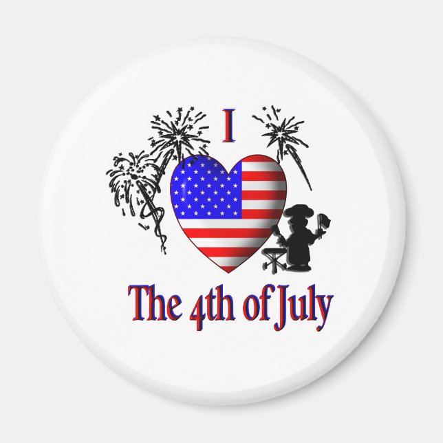 I Heart The Fourth of July Magnet (Front)