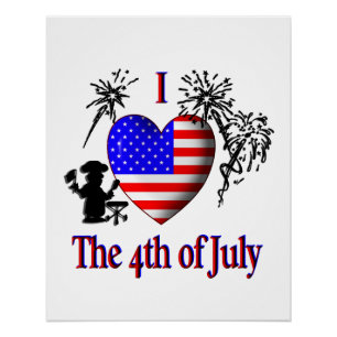 I Heart The Fourth of July Poster