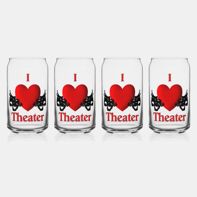 I Heart Theatre Can Glass (Front)