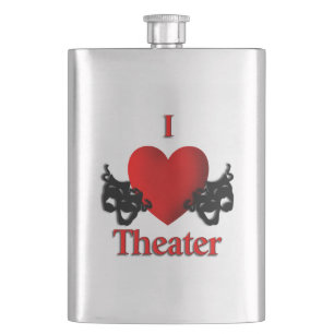 I Heart Theatre Hip Flask