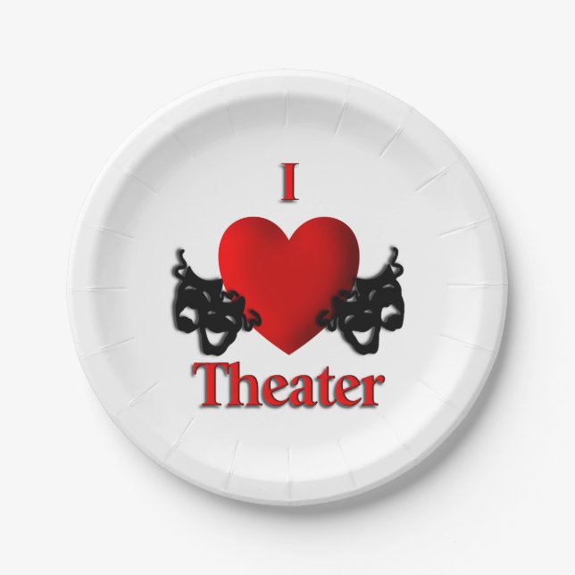 I Heart Theatre Paper Plate (Front)
