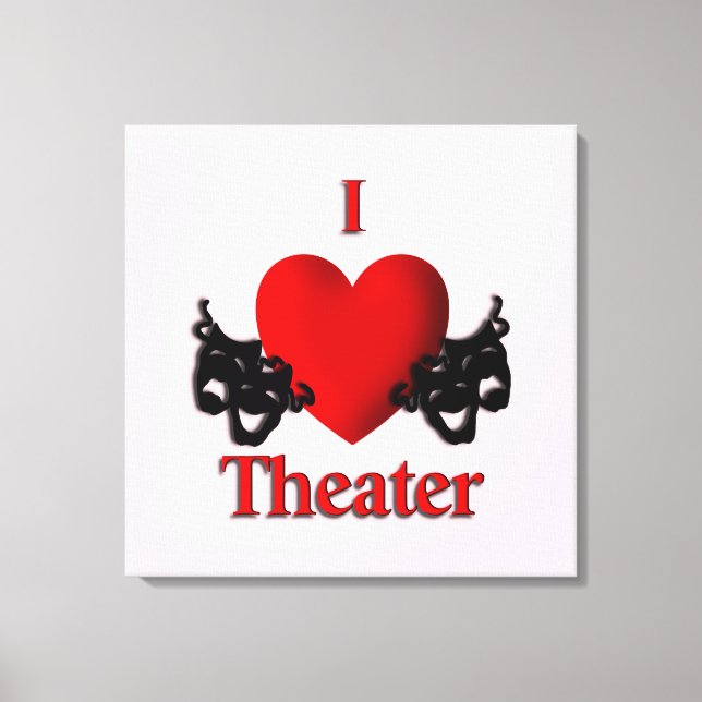 I Heart Theatre Pink Canvas Print (Front)