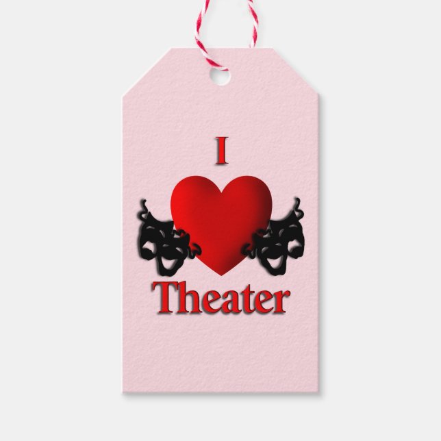 I Heart Theatre Pink Gift Tags (Front)