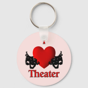 I Heart Theatre Pink Key Ring