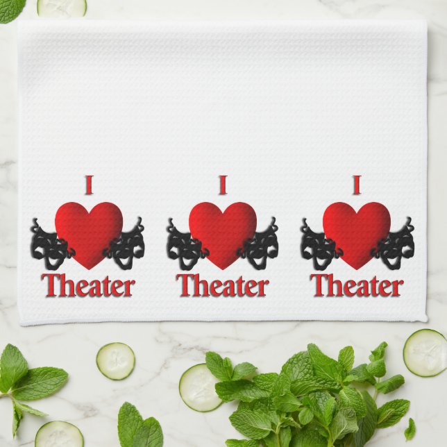 I Heart Theatre Tea Towel (Folded)