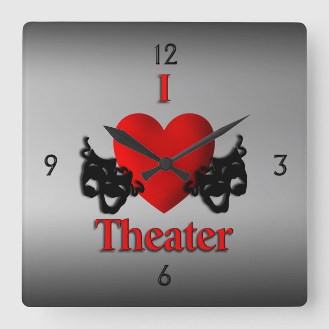 I Heart Theatre Wall Clock (Front)