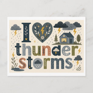 "I [Heart] Thunderstorms" Postcard