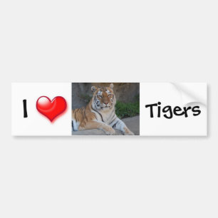 I Heart Tigers Bumper Sticker