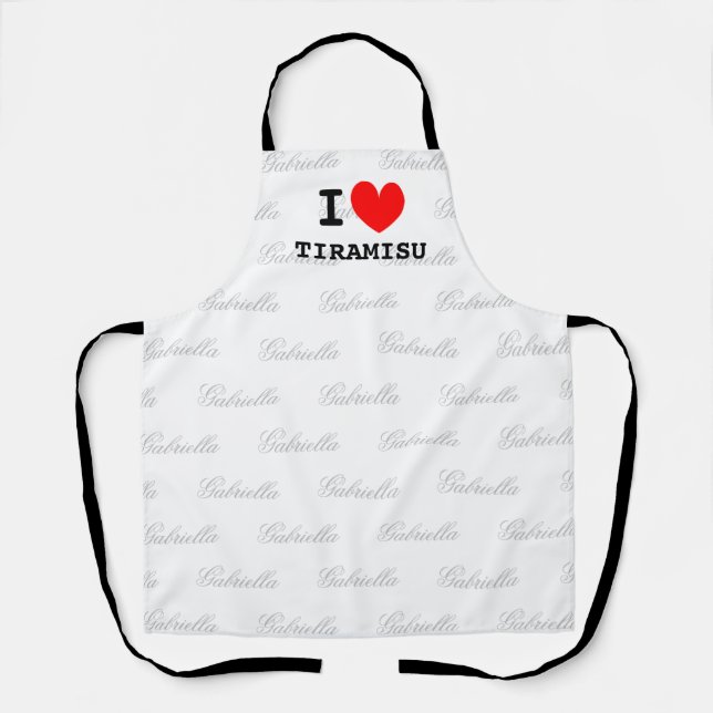 I heart tiramisu apron for Italian food lover (Front)