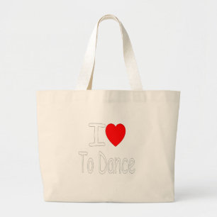 i heart to dance w large tote bag