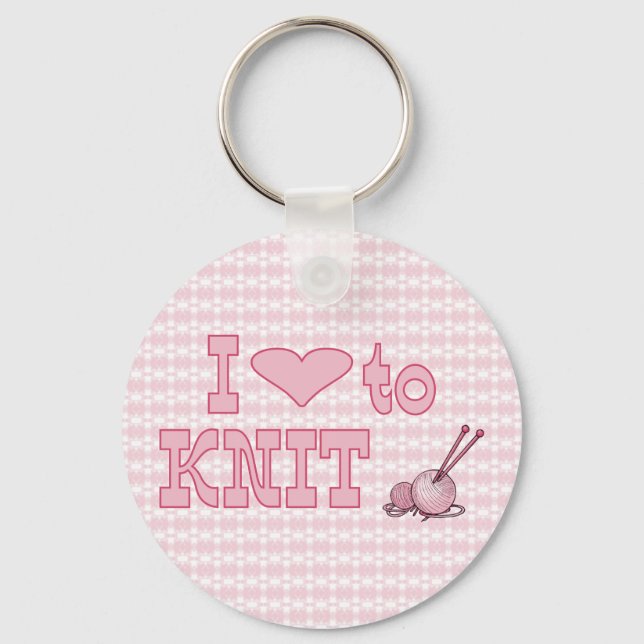 I heart to knit key ring (Front)