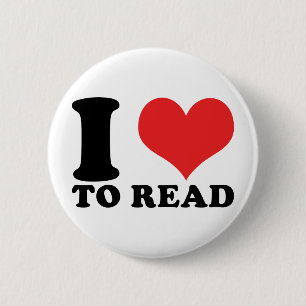 I Heart To Read 6 Cm Round Badge