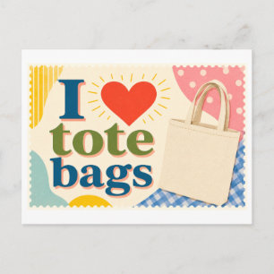 "I [Heart] Tote Bags" Postcard