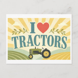 "I [Heart] Tractors" Postcard