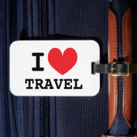 I heart travel lugagge tag for suitcase or bag