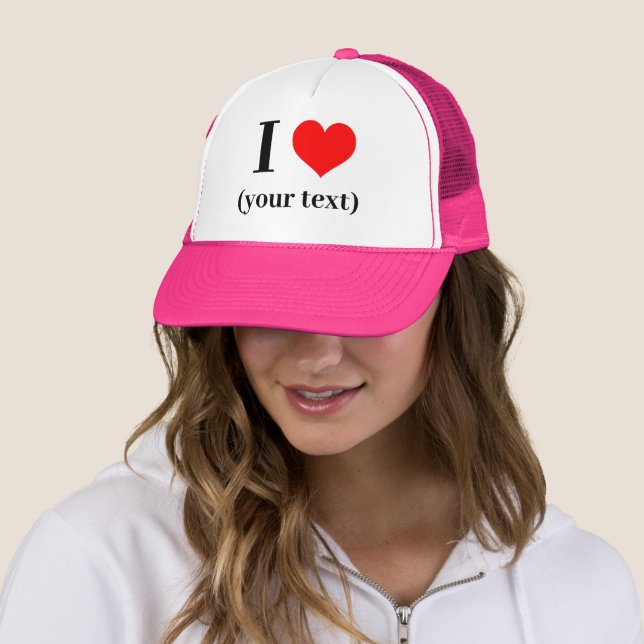 I HEART! Trucker Hat - Pink - Customise (In Situ)