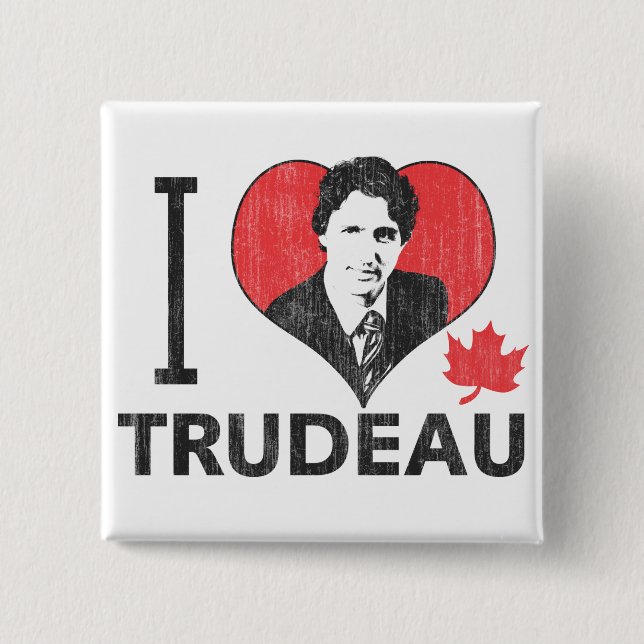 I Heart Trudeau 15 Cm Square Badge (Front)