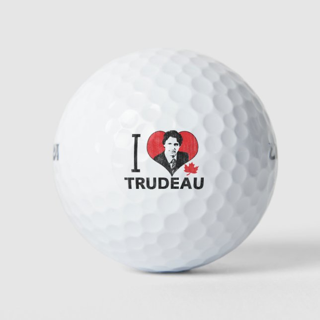 I Heart Trudeau Golf Balls (Front)