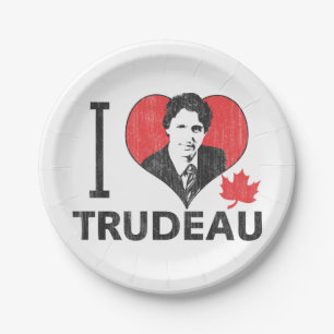 I Heart Trudeau Paper Plate