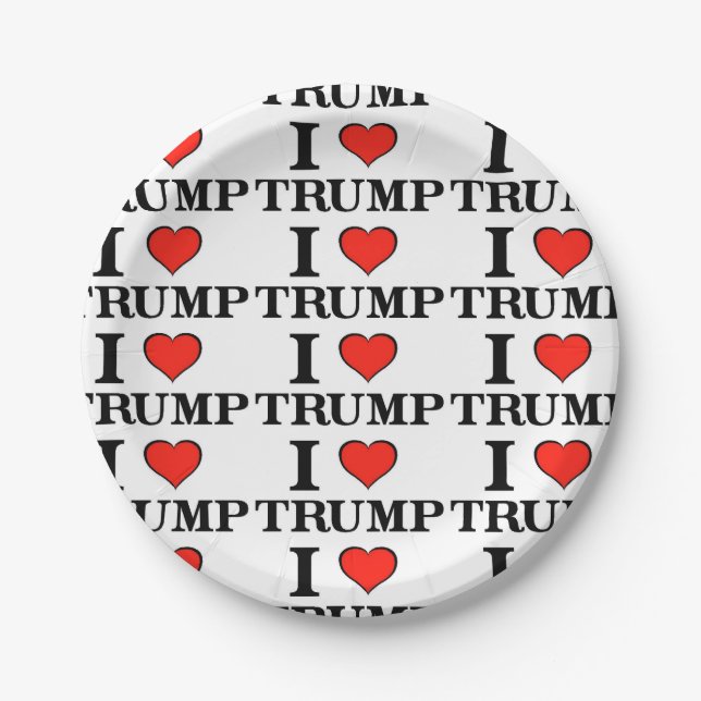 I Heart Trump Paper Plate (Front)