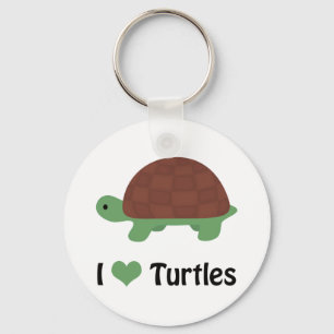I heart turtles! key ring