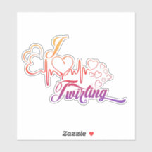 I HEART Twirling 6X6 Decal