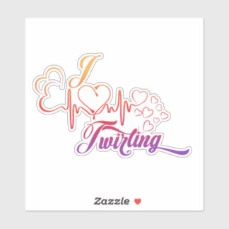 I HEART Twirling 6X6 Decal