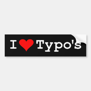 I Heart Typo's Bumper Sticker