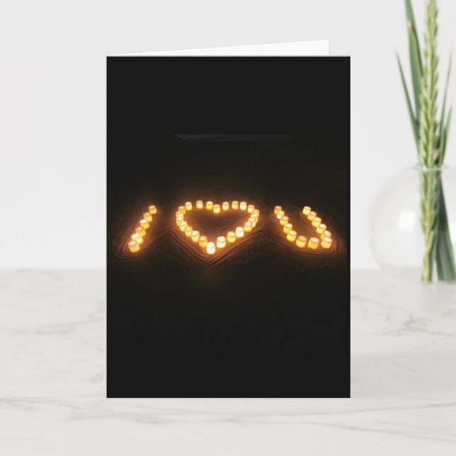 i heart u candles holiday card (Front)