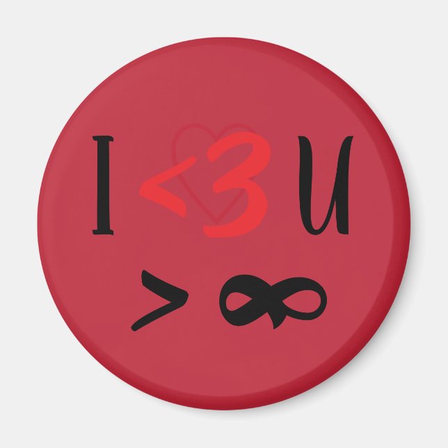 I Heart U More Than Infinity Magnet (Front)