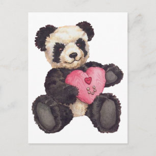 I Heart U Panda Postcard