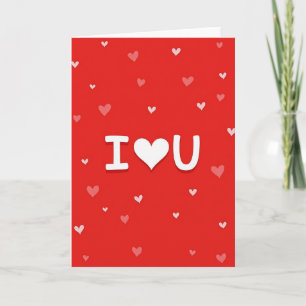 I Heart U Red Hearts Card