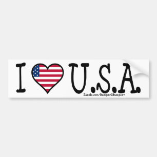 I HEART U.S.A. BUMPER STICKER