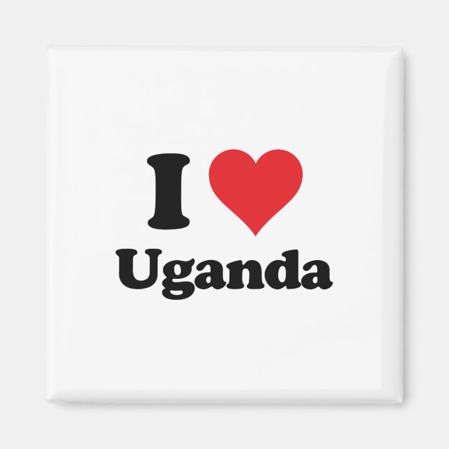 I Heart Uganda Love Country Souvenir Themed Stuff  Magnet (Front)