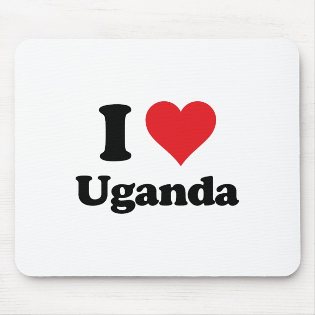 I Heart Uganda Love Country Souvenir Themed Stuff  Mouse Pad (Front)