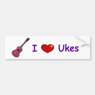 I (Heart) Ukes Bumper Sticker