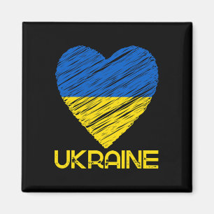 I Heart Ukraine Flag Tee Shirt I Support Ukrainian Magnet