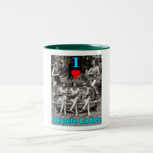 I Heart Ukulele Ladies Two-Tone Coffee Mug