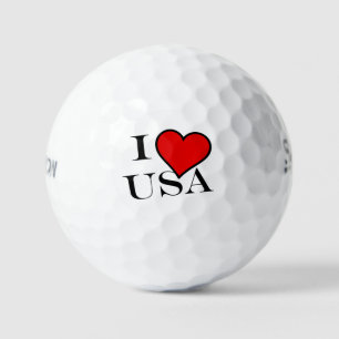 I Heart USA bk ssf gbcnt Golf Balls