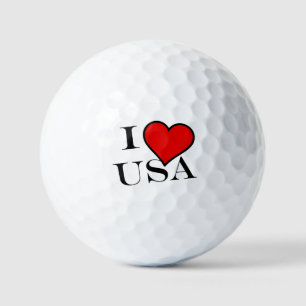 I Heart USA bk va gbt Golf Balls