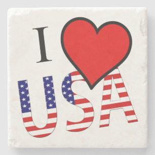 I Heart USA overlay coastercn Stone Coaster